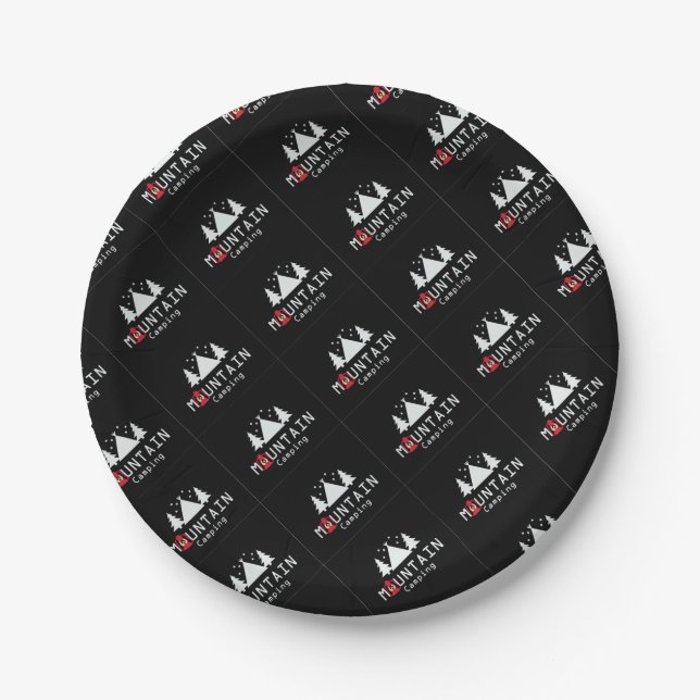 mountain camping paper plates (Front)