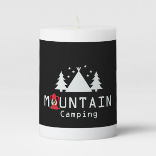 mountain camping pillar candle