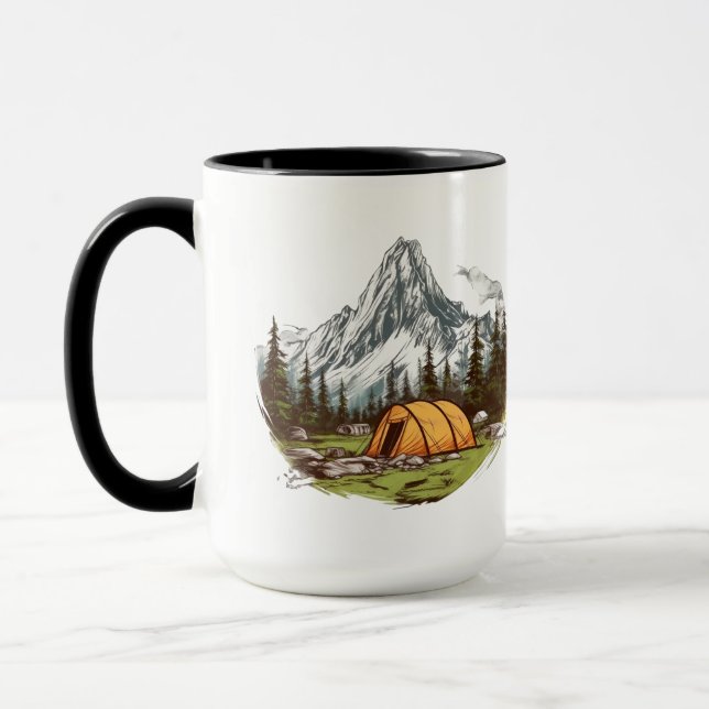 Mountain camping scene Nature Mug (Left)