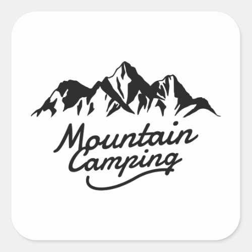 Mountain Camping Square Sticker
