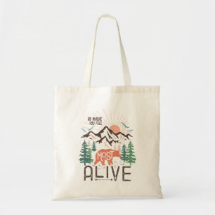 Mountain Camping Tote Bag