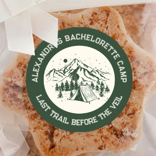 Mountain Camping Weekend Bachelorette Classic Classic Round Sticker