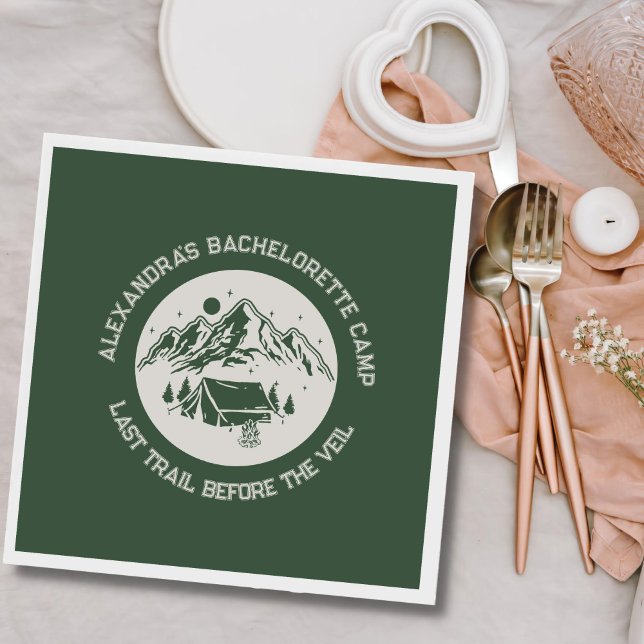 Mountain Camping Weekend Bachelorette Napkins (Creator Uploaded)