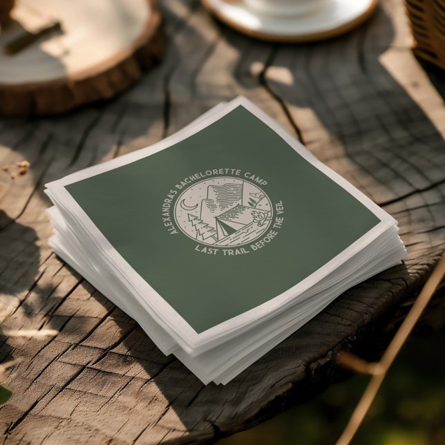 Mountain Camping Weekend Bachelorette  Napkins (Mountain Camping Weekend Bachelorette Napkins)