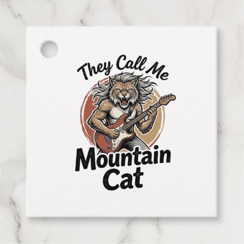 Mountain Cat Vintage Engraving Rock Graphic Tee_1 Favor Tags