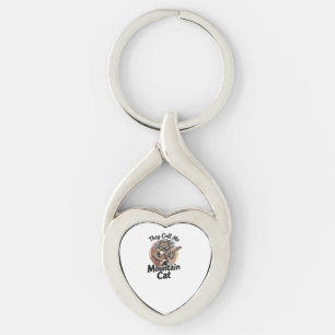 Mountain Cat Vintage Engraving Rock Graphic Tee_1 Keychain