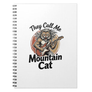 Mountain Cat Vintage Engraving Rock Graphic Tee_1 Notebook