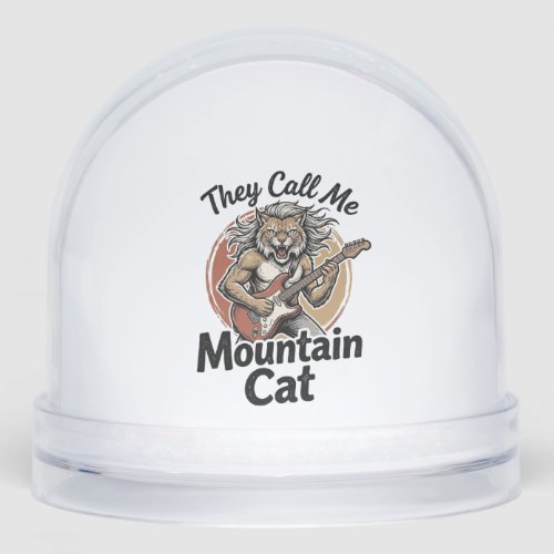 Mountain Cat Vintage Engraving Rock Graphic Tee_1 Snow Globe