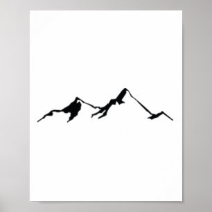 Mountain Chain Vintage Design Climbing Hiking Skii Poster
