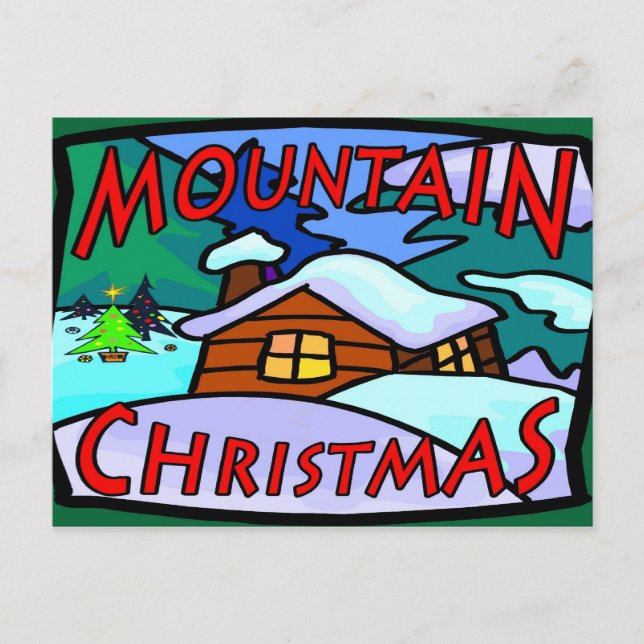 Mountain Christmas Holiday Postcard (Front)