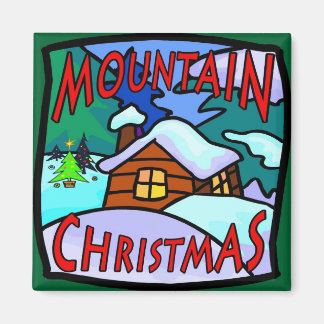 Mountain Christmas Magnet