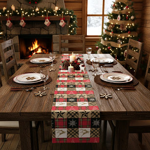 Mountain Christmas patchwork Medium Table Runner