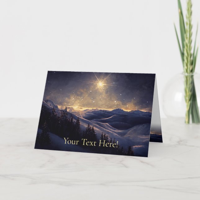Mountain Christmas Star Holiday Card (Front)