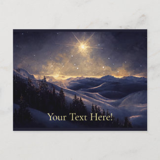 Mountain Christmas Star Holiday Postcard