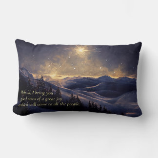 Mountain Christmas Star Lumbar Pillow