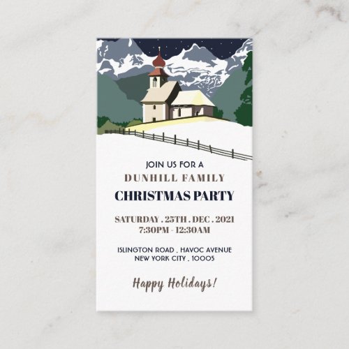 Mountain church Christmas Party Ticket Invitation