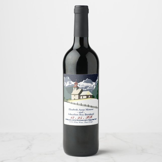 Mountain Church Christmas Wine Label (Front)