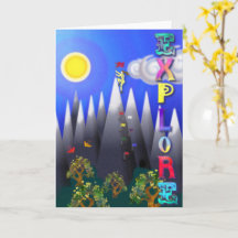 Mountain climber card for birthdays, achievements