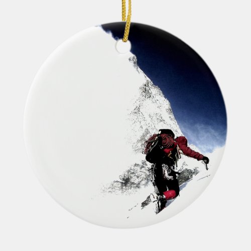 Mountain Climber Extreme Sports Ceramic Ornament