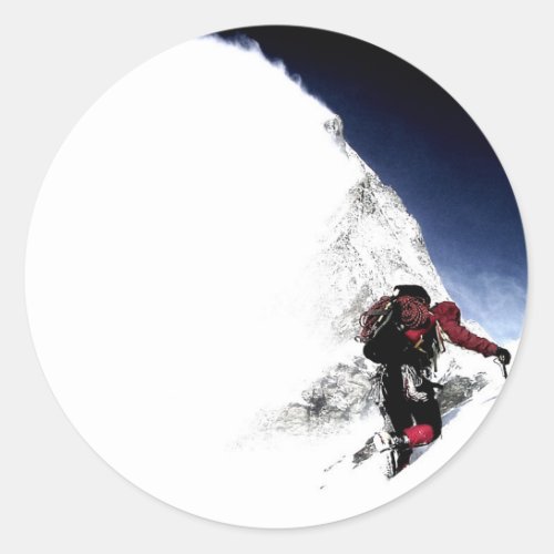 Mountain Climber Extreme Sports Classic Round Sticker