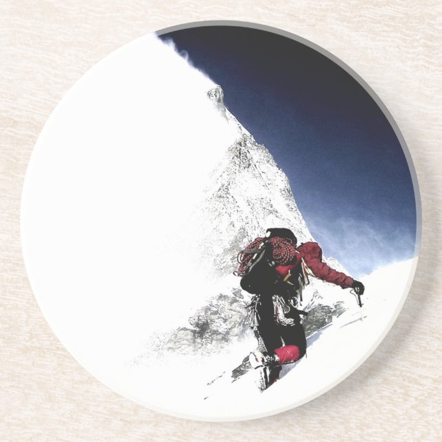 Mountain Climber Extreme Sports Sandstone Coaster (Front)