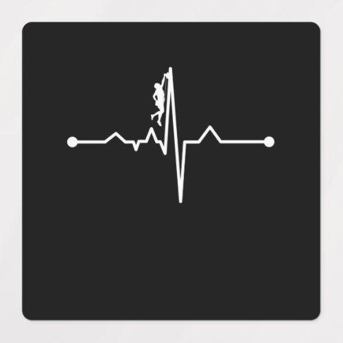 Mountain Climber Heartbeat Rock Climbing Lover Gra Labels