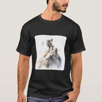 Mountain Climber Reaching Summit Mountaineering To T-Shirt