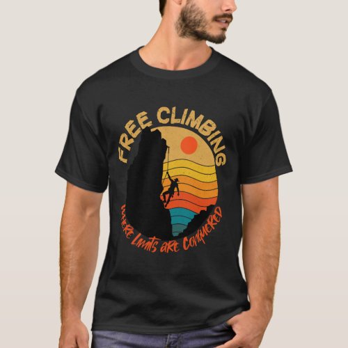 Mountain Climber Retro Rock Climbing T_Shirt