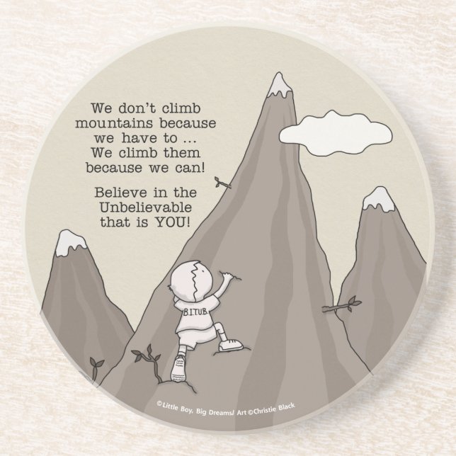 Mountain Climber Sandstone Coaster (Front)