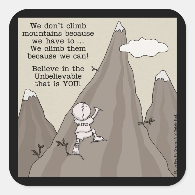 Mountain Climber Square Sticker (Front)