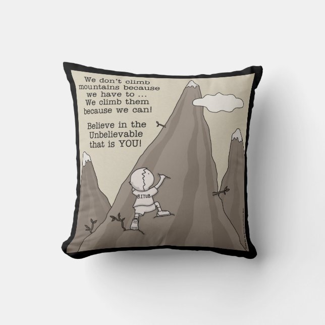 Mountain Climber Throw Pillow (Front)