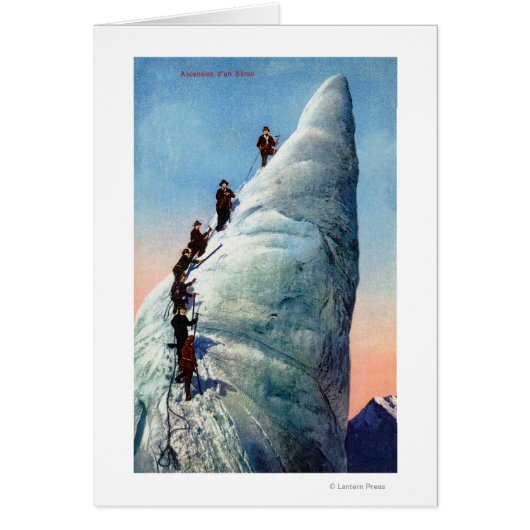 Mountain Climbers Attempting to Ascend a Serac Cards (Front)