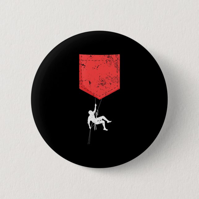 Mountain Climbing Chest Pocket Bouldering Rock Cli Button (Front)