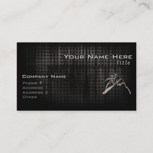 Mountain Climbing Cool Black Business Card