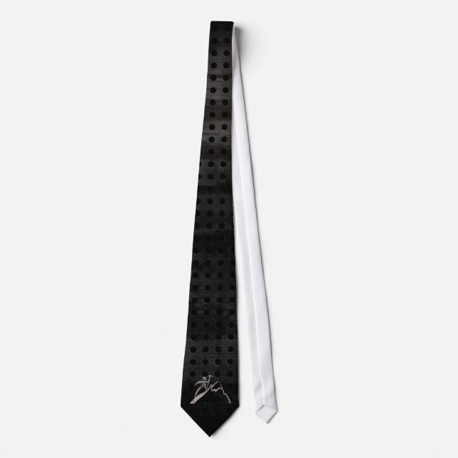Mountain Climbing; Cool Black Neck Tie (Front)