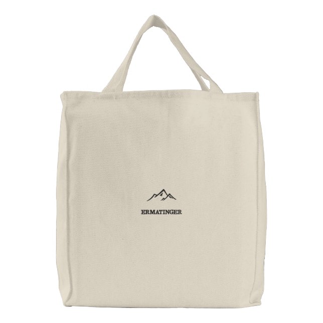 Mountain Climbing Ermatinger Embroidered Embroidered Tote Bag (Front)