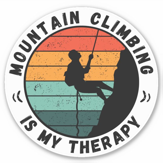 Mountain Climbing Is My Therapy Sticker (Front)