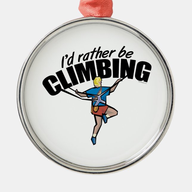 Mountain Climbing Metal Ornament (Front)
