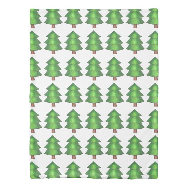 Mountain Climbing Outdoor Camping Pine Tree Green Duvet Cover (Back)