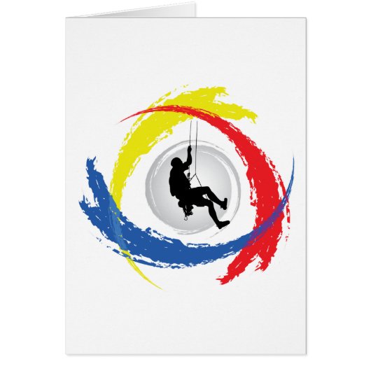 Mountain Climbing Tricolor Emblem Cards (Front)