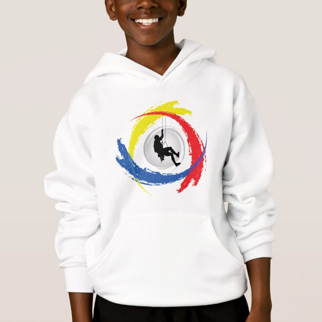 Mountain Climbing Tricolor Emblem Hoodie (Front)