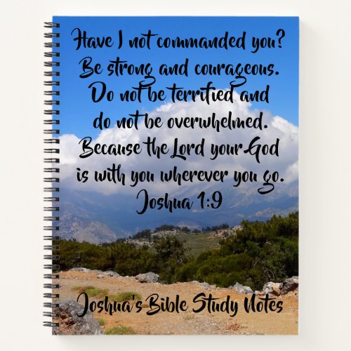 Mountain Cloud Joshua 19 Customizable Bible Verse Notebook