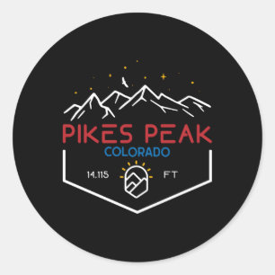 Mountain Colorado 14115 Ft Pikes Peak Classic Round Sticker