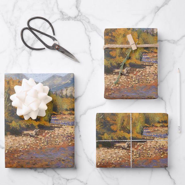 Mountain Colorado Fall Wrapping Paper Sheets (Front)