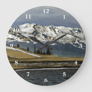Mountain Colorado Snow Large Clock