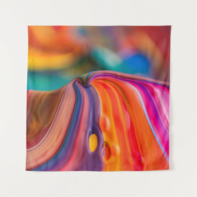 Mountain colors paint colorful art tapestry (Front)