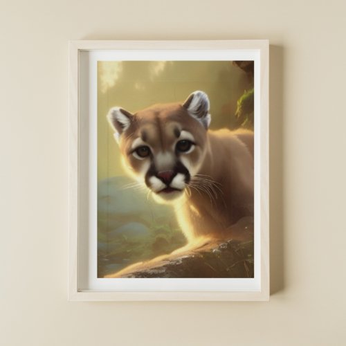 Mountain Cougar Wildlife Portrait   Poster
