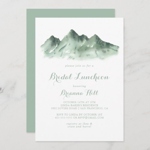 Mountain Country Bridal Luncheon Bridal Shower  Invitation