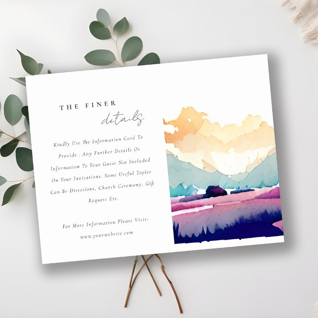 Mountain Country Field Landscape Wedding Details Enclosure Card (Creator Uploaded)
