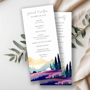 Mountain Country Field Landscape Wedding Program